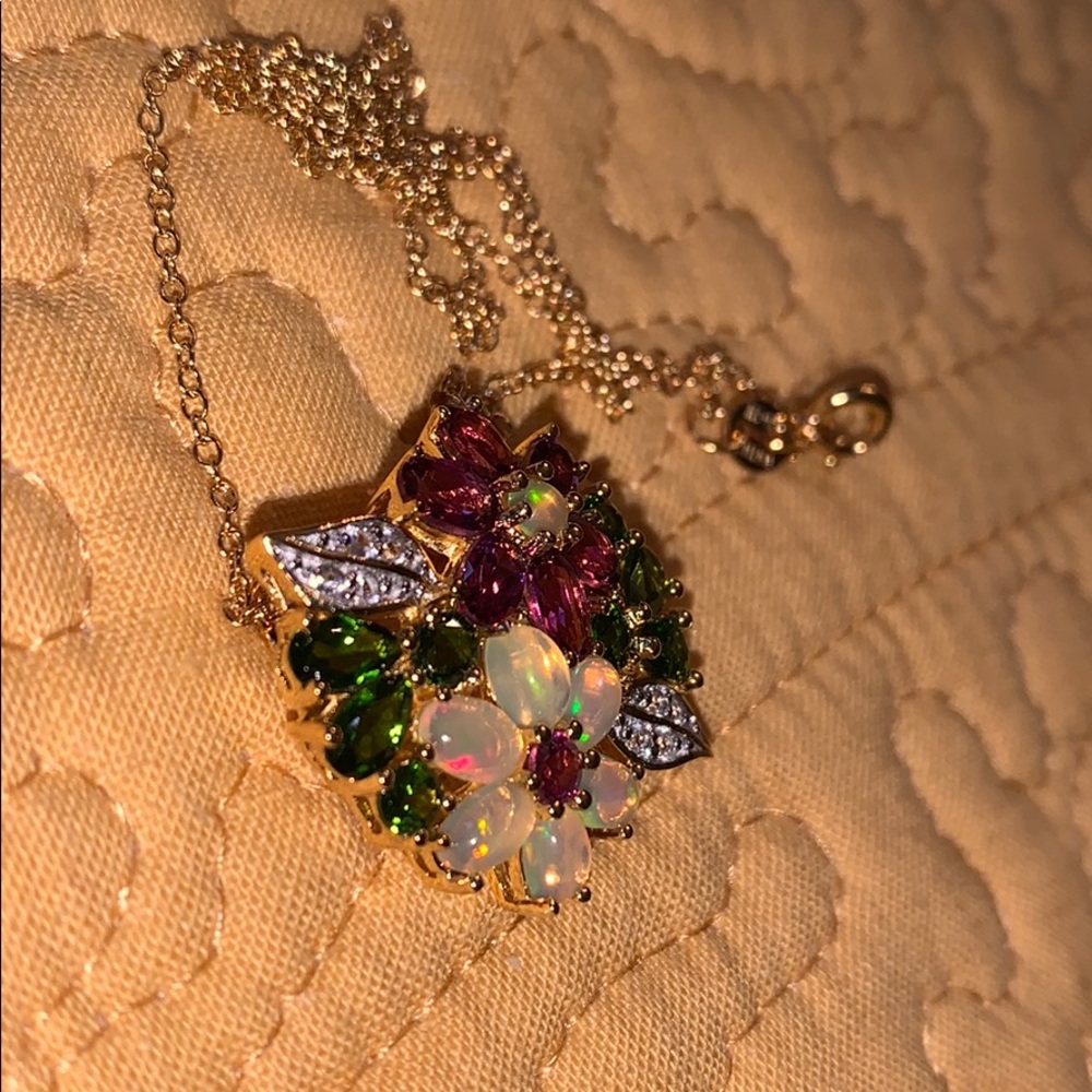 NWT garnet, diopside, topaz 5.41CTW pendant - Picture 3 of 6